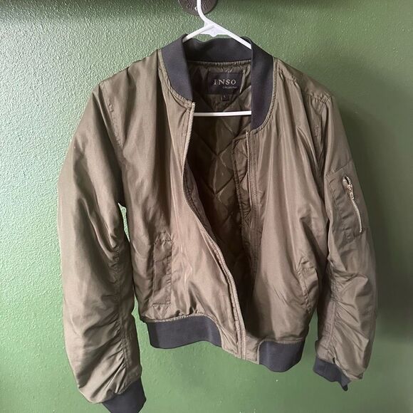 INSO collection dark green zip up jacket women’s size large - Picture 7 of 7